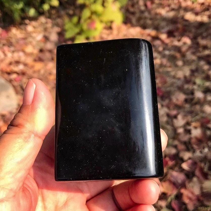 Natural Crystal Obsidian Holy Bible Book, Gemstone Figurine Carvings, Energy Crystal, Healing Crystal Book, Crystal Birthday Gift