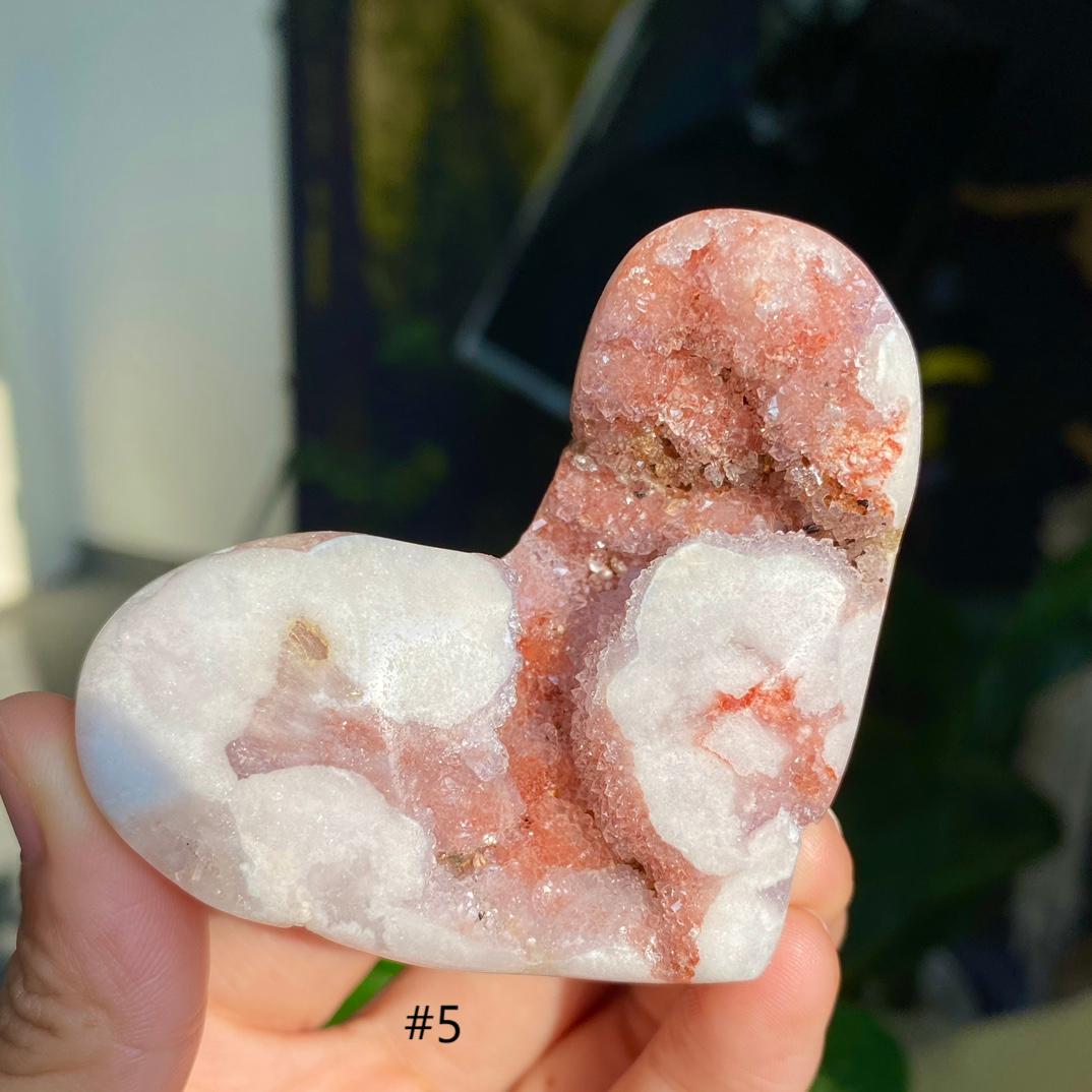 Brazilian Pink Amethyst Druzy Crystal Heart | Polished Cluster Home Decor,Gift for Mom