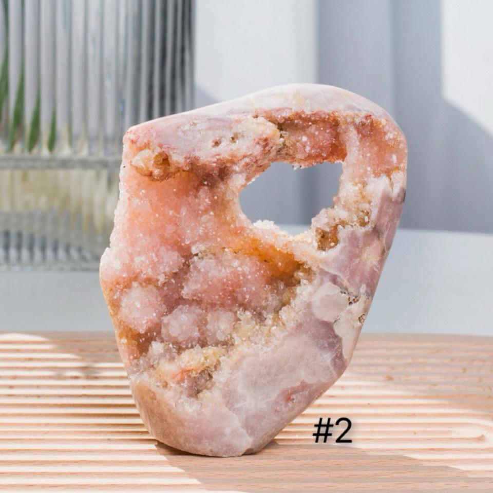 Brazilian Pink Amethyst Druzy Crystal Cut Base | Polished Cluster Home Decor,Gift for Mom