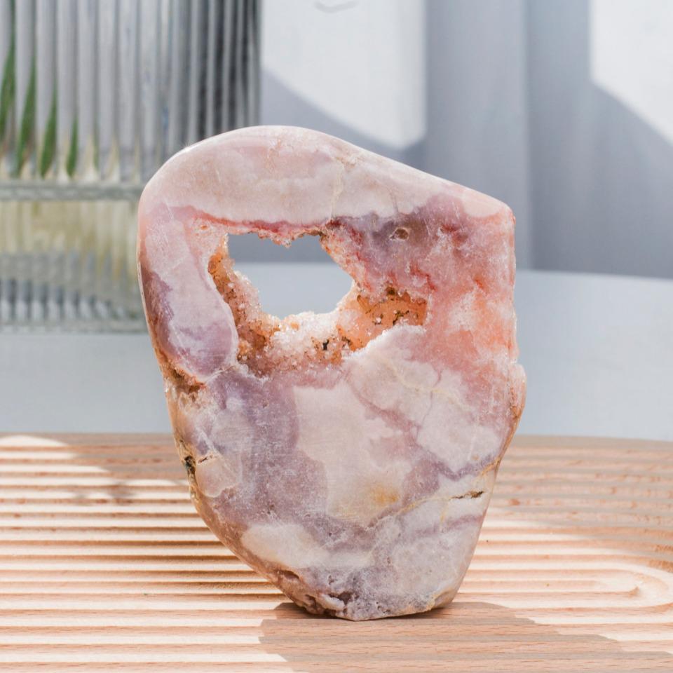 Brazilian Pink Amethyst Druzy Crystal Cut Base | Polished Cluster Home Decor,Gift for Mom