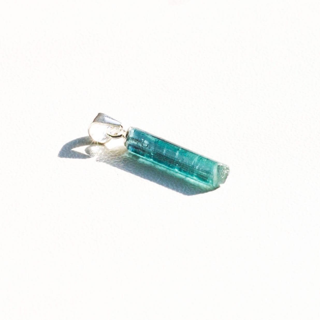 Natural Raw Blue Tourmaline Pendant, S925 Sterling Silver Crystal Necklace, Raw Gemstone Healing Jewelry, Unique Birthday Gift For Her