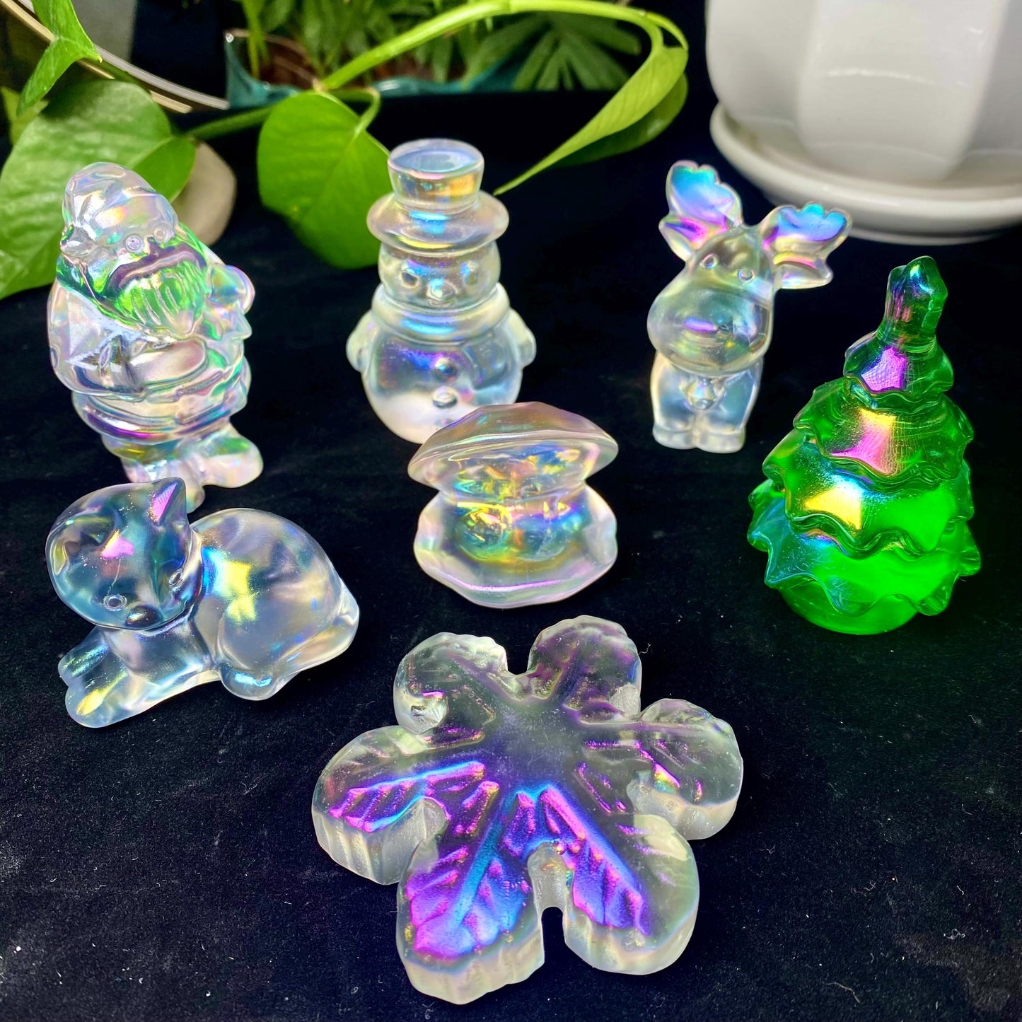 Aura Smelting Stone Cat Carving, Crystal Cat Gift for Women and Kids, Cat Statue, Birthday Gift, Crystal Cat, Sleeping Cat Home Decoration