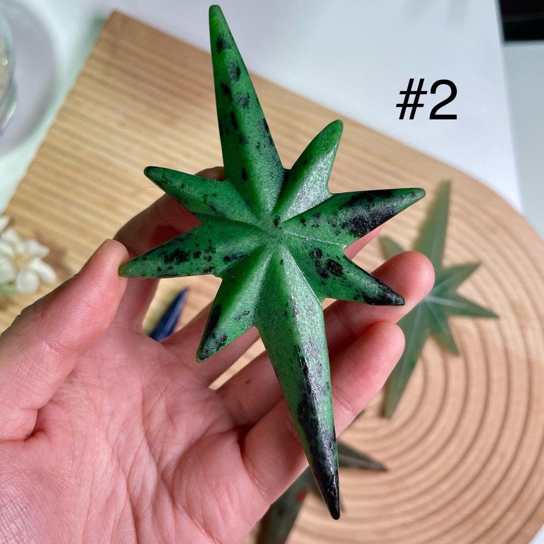 Natural Crystal North Star Ornament, Gemstone Star Decor, Desk Display, Spiritual Gift, Healing Crystal Home Decor