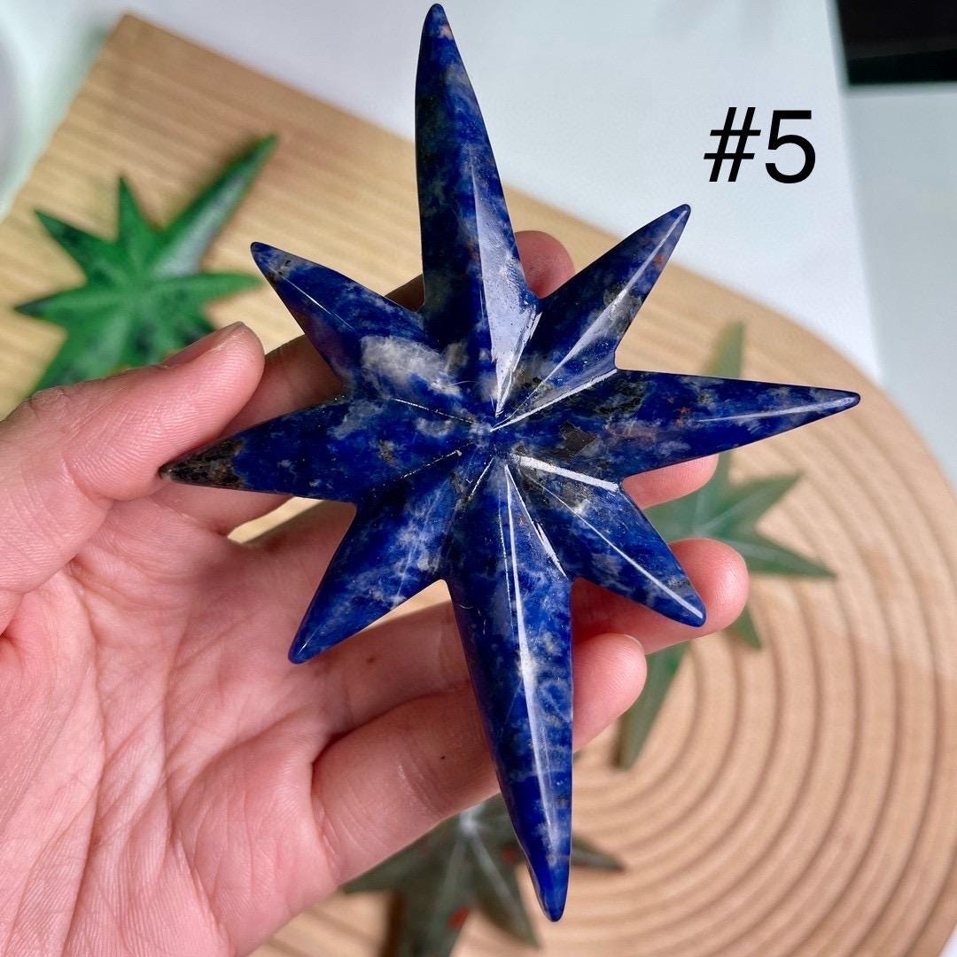 Natural Crystal North Star Ornament, Gemstone Star Decor, Desk Display, Spiritual Gift, Healing Crystal Home Decor