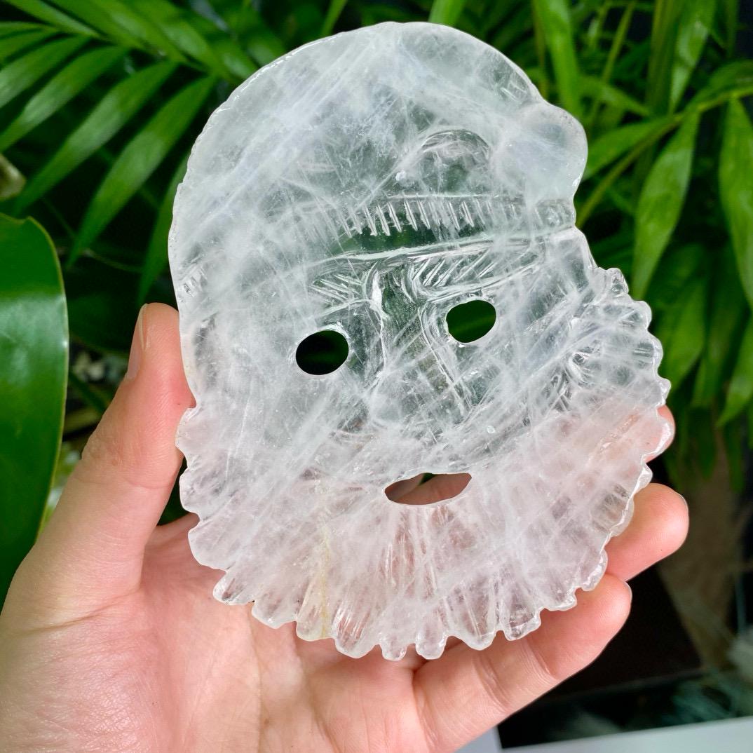 Natural Crystal Santa Claus, Clear Quartz Santa Claus, Ocean Jasper Santa Claus, Crystal Mask, Energy Crystal, Christmas Decoration