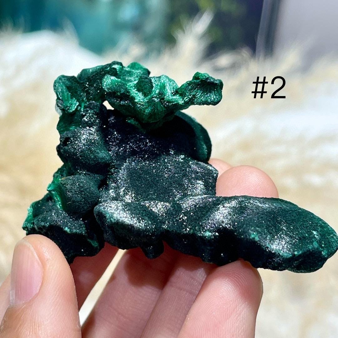 Natural Crystal Malachite, Velvet Eye Malachite Rough Stone, Malachite Ornaments, Mineral Specimen, Rare Crystal, Crystal Gift
