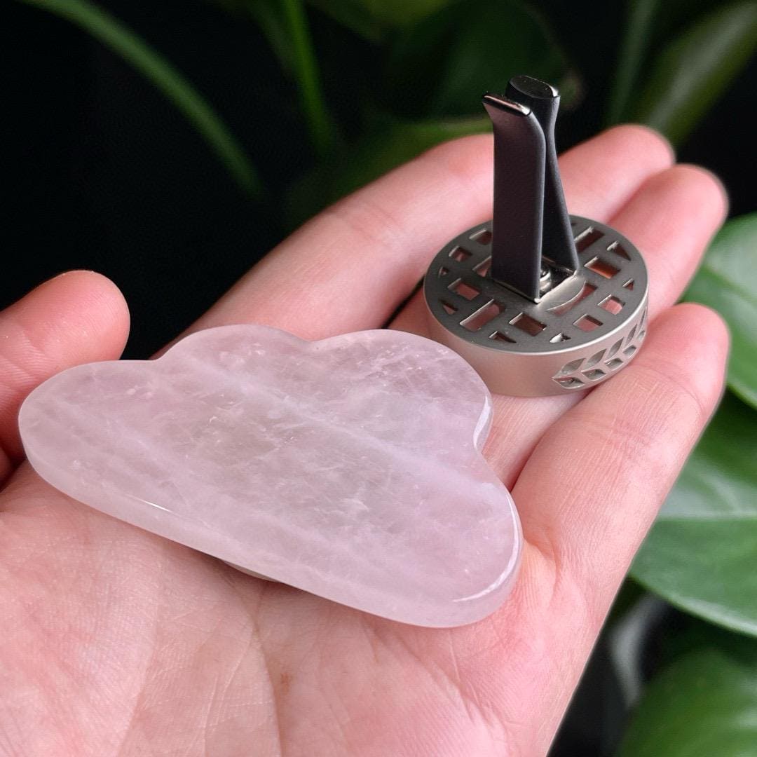 Crystal Paw and Cloud Car Vent Clip Diffuser, Natural Stone Car Air Freshener, Cute Quartz Car Decor, Aromatherapy Car Charm, New Car Gift