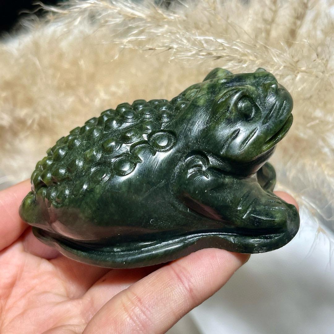 Natrual Green Lucky Frog Carving, Crystal Toad, Fengshui Crystal Gift, Crystal Frog, Home Decoration, Tea Pet, Christmas Gift