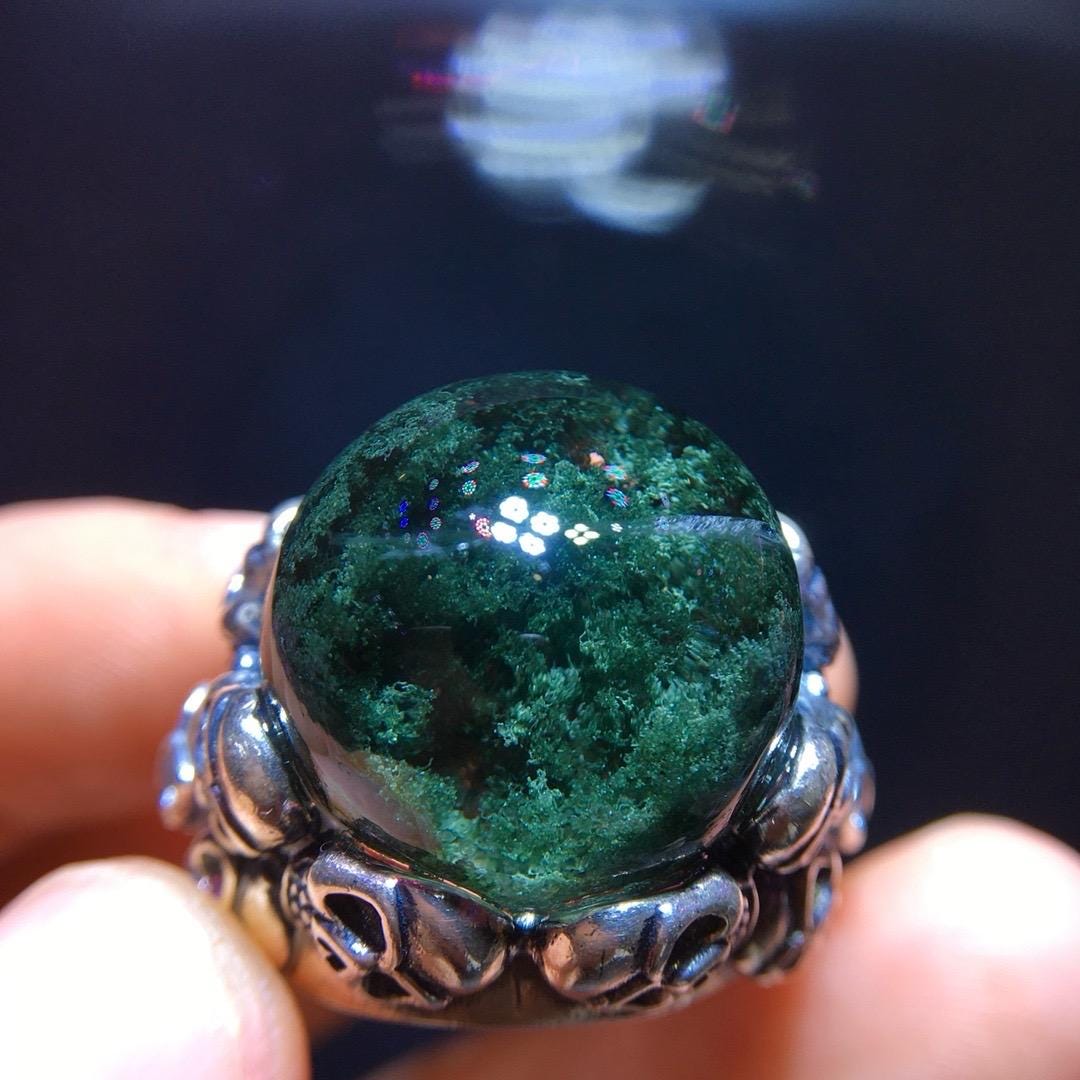 Green Garden Quartz Oval Ring, 925 Sterling Silver Setting, Adjustable Ring, Vintage Ring, Handmade Jewelry, Anniversary Gift