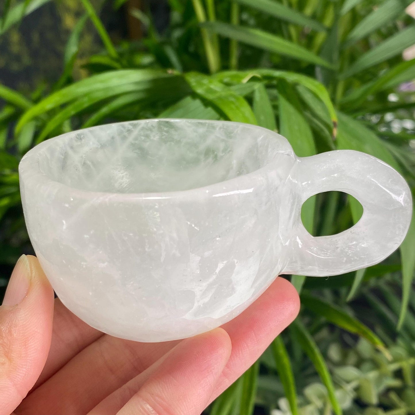 Natural Crystal Tea Cup, Small Gemstone Coffee Mug,  Custom Engraved Water Cup,  Birthday Gift for Her