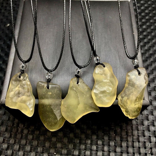 1 Pcs Natural Libyan Golden Tektite Raw Pendant,Crystals Pendant,Healing Raw Crystal Necklace,Raw Gemstone Pendant,Soul Stone,Birthday Gift