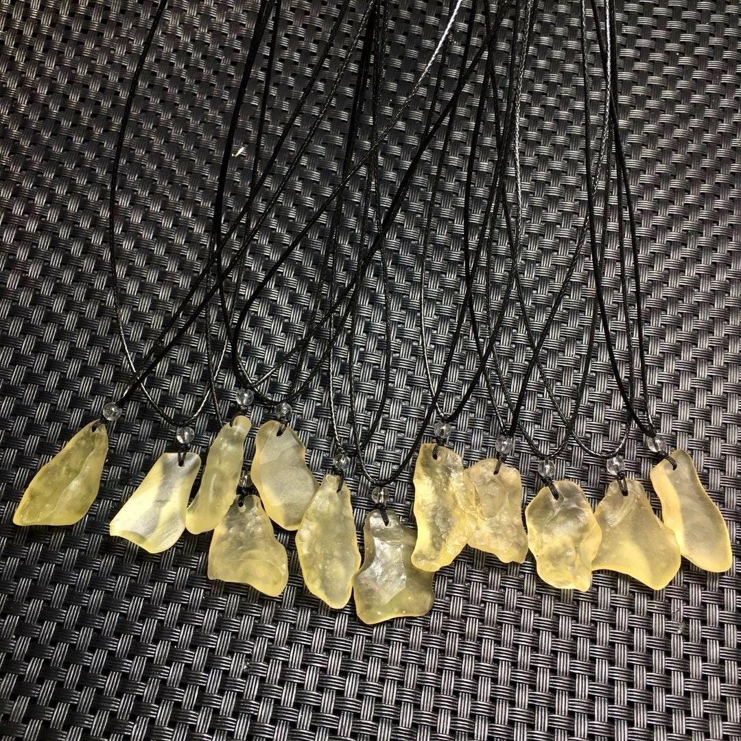 1 Pcs Natural Libyan Golden Tektite Raw Pendant,Crystals Pendant,Healing Raw Crystal Necklace,Raw Gemstone Pendant,Soul Stone,Birthday Gift