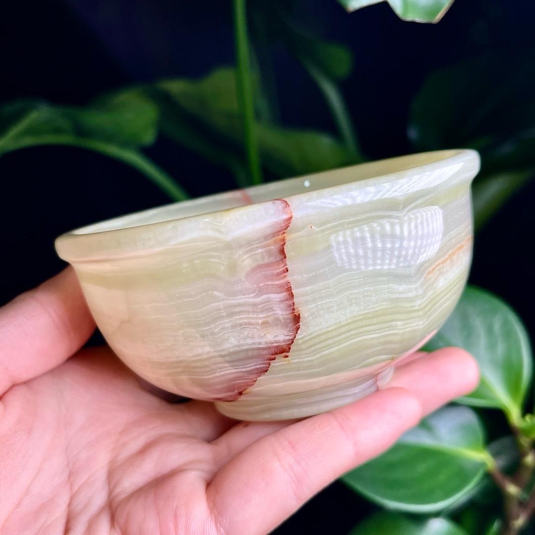 Natural Handmade Afghan Jade Onyx Stone Bowl | Crystal Quartz Bowl for Energy Healing, Meditation Decor, Birthday & Anniversary Gift