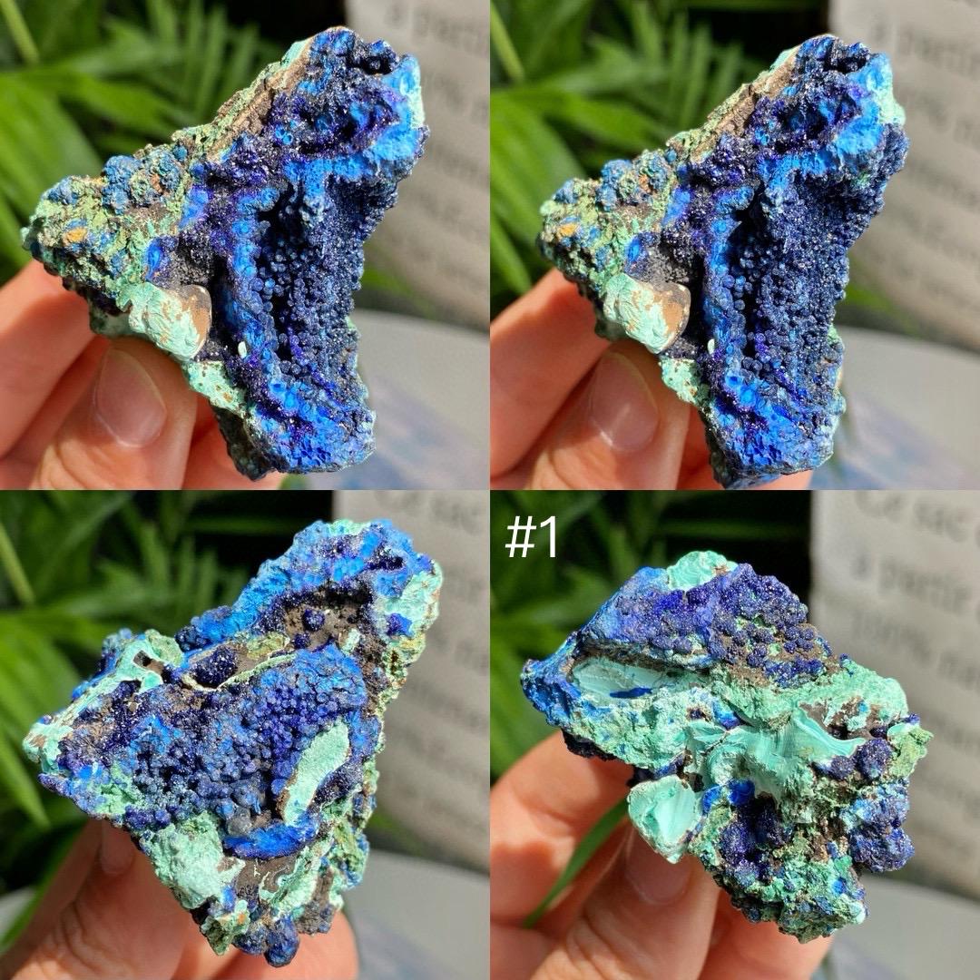 Azurite Malachite Specimen, Natural Blue Green Mineral Crystal, Raw Stone Display Piece, Collector Rock, Unique Gift