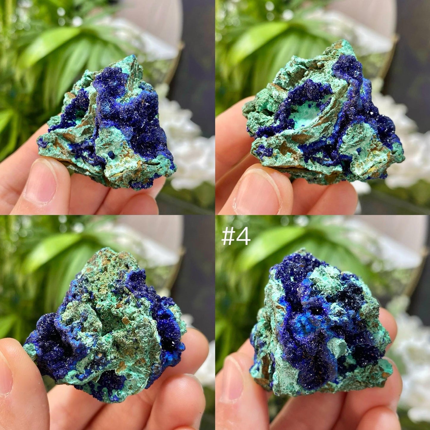Azurite Malachite Specimen, Natural Blue Green Mineral Crystal, Raw Stone Display Piece, Collector Rock, Unique Gift
