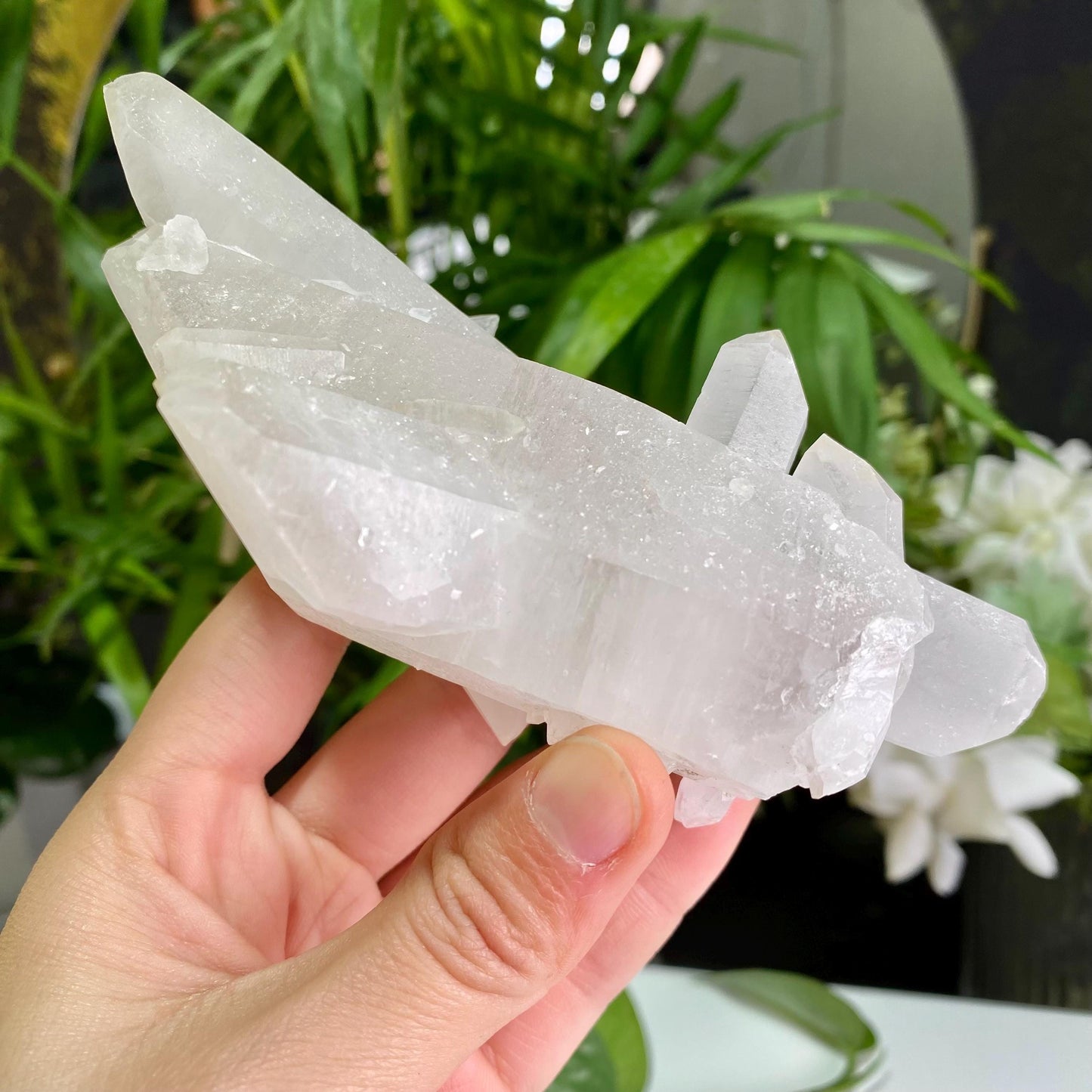 Natural Clear Quartz Cluster, Clear Quartz Flowers, Raw Crystal, Reiki Healing Spirituality Minerals, Crystal Collection, Gift for Her