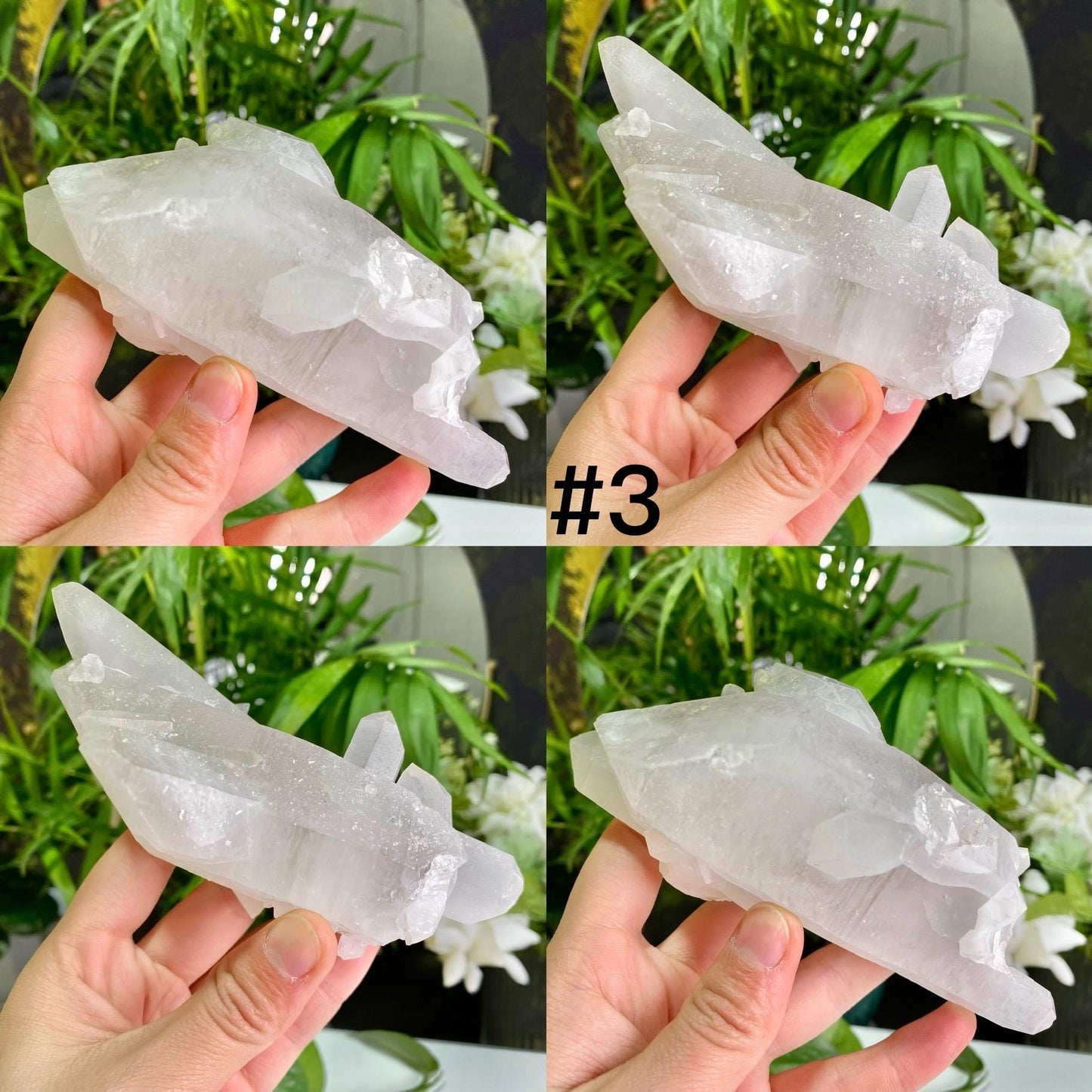 Natural Clear Quartz Cluster, Clear Quartz Flowers, Raw Crystal, Reiki Healing Spirituality Minerals, Crystal Collection, Gift for Her