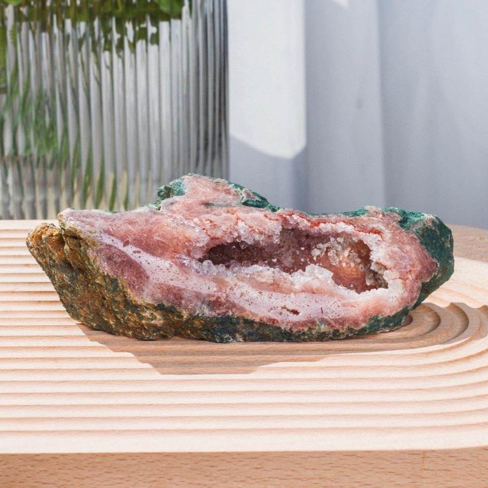 Druzy Polished Pink Amethyst Geode, Reiki Raw Pink Amethyst Cut Base, Healing Gemstone Collection, Home Decor, Birthday Gift
