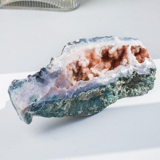 Druzy Polished Pink Amethyst Geode, Reiki Raw Pink Amethyst Cut Base, Healing Gemstone Collection, Home Collection, Crystal Decoration