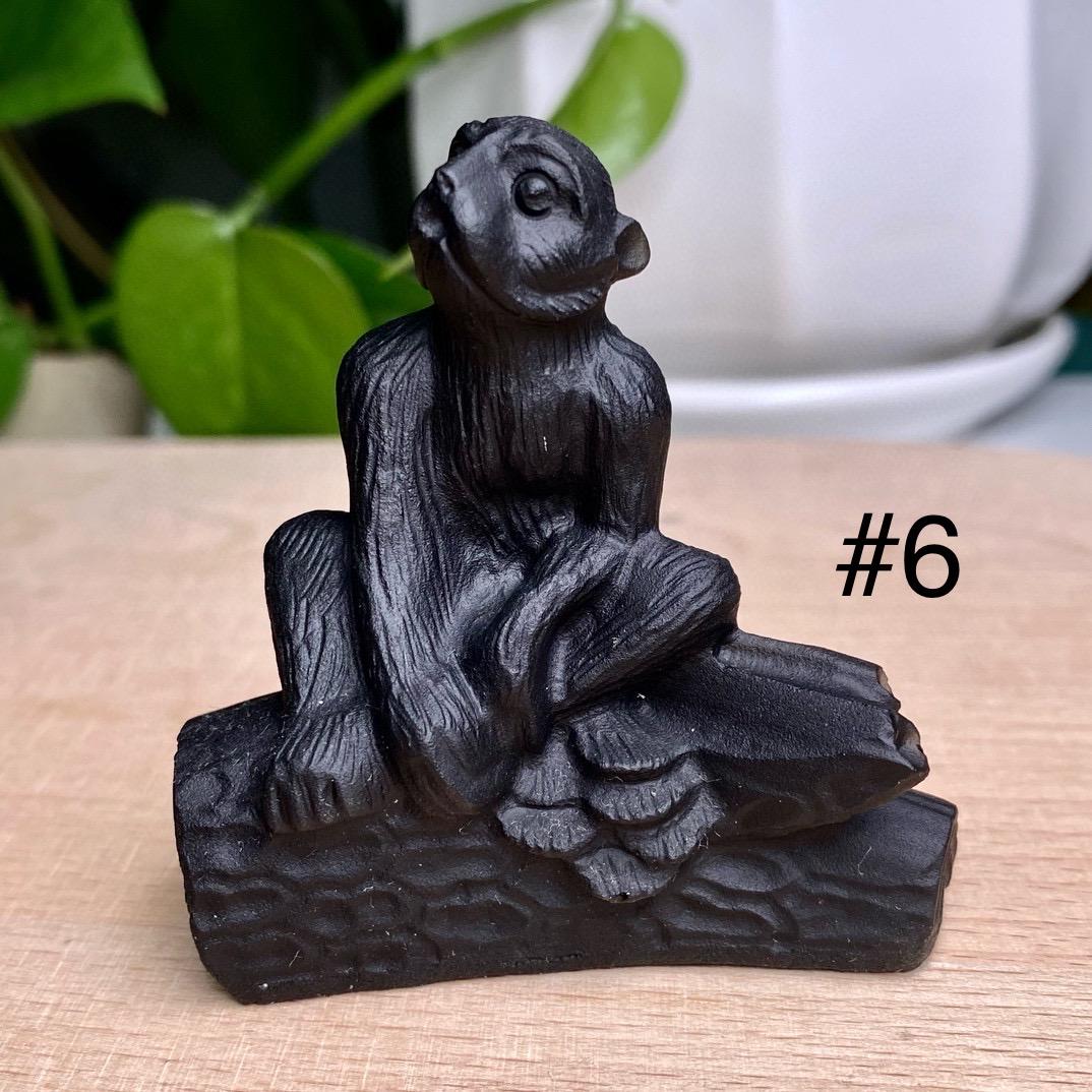 Natural Black Obsidian Animal Carving, Zodiac Ornaments, Crystal Chicken, Tiger, Monkey, Bull, Animal Sculpture, Birthday Gift, Home Decor