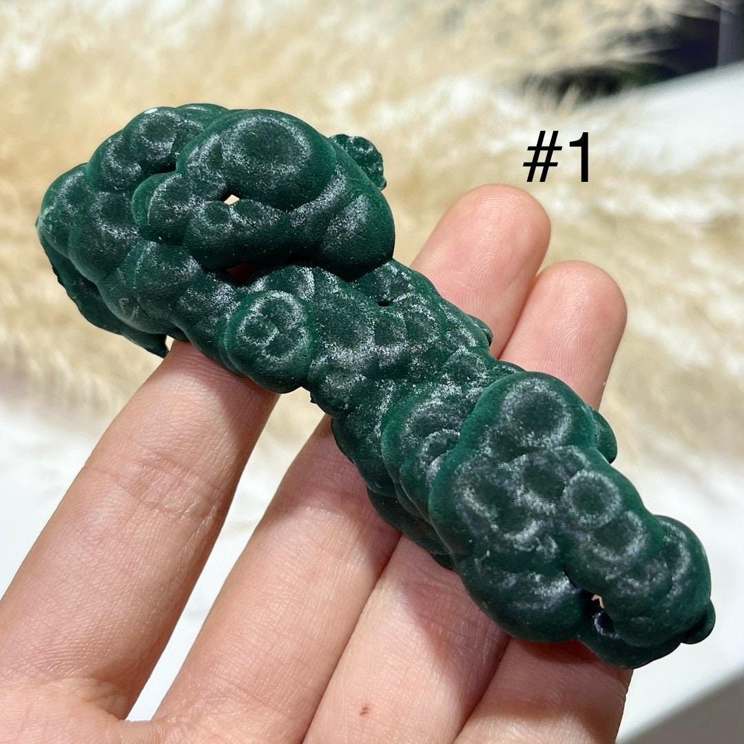 Natural Crystal Malachite, Velvet Eye Malachite Rough Stone, Malachite Ornaments, Mineral Specimen, Rare Crystal, Crystal Gift