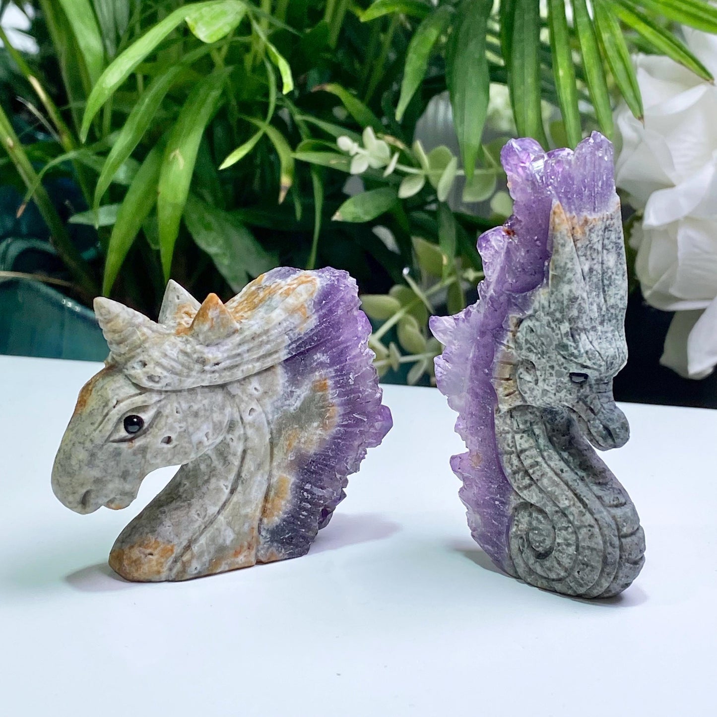 Natural Amethyst Cluster Hedgehog Carving, Hand Carved Cute Hedgehog, Crystal Hedgehog Ornaments, Animal Sculpture, Home Decor