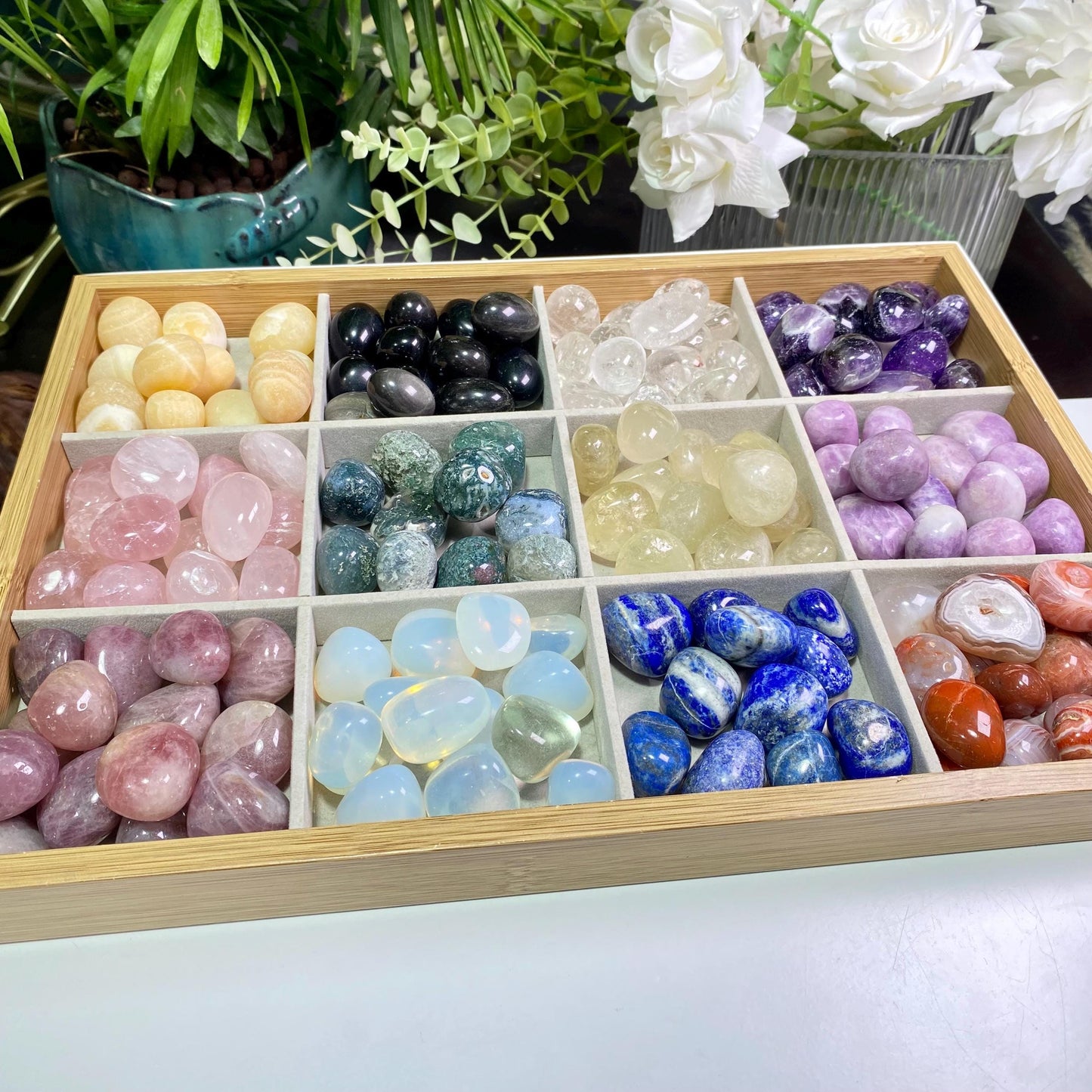 Bulk Tumbled Crystal Stone Mix, Polished Gemstones, Reiki Healing