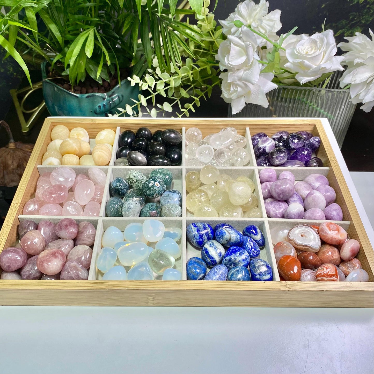 Bulk Tumbled Crystal Stone Mix, Polished Gemstones, Reiki Healing
