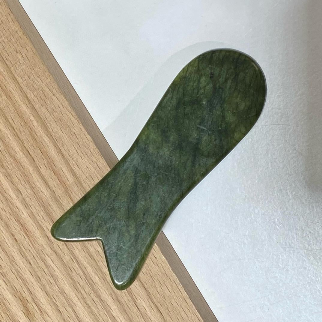 Personalized Engraved Natural Green Jade Stone Gua Sha Board, Facial Body Massage Tool, Skincare Spa Relaxation Gift for Her
