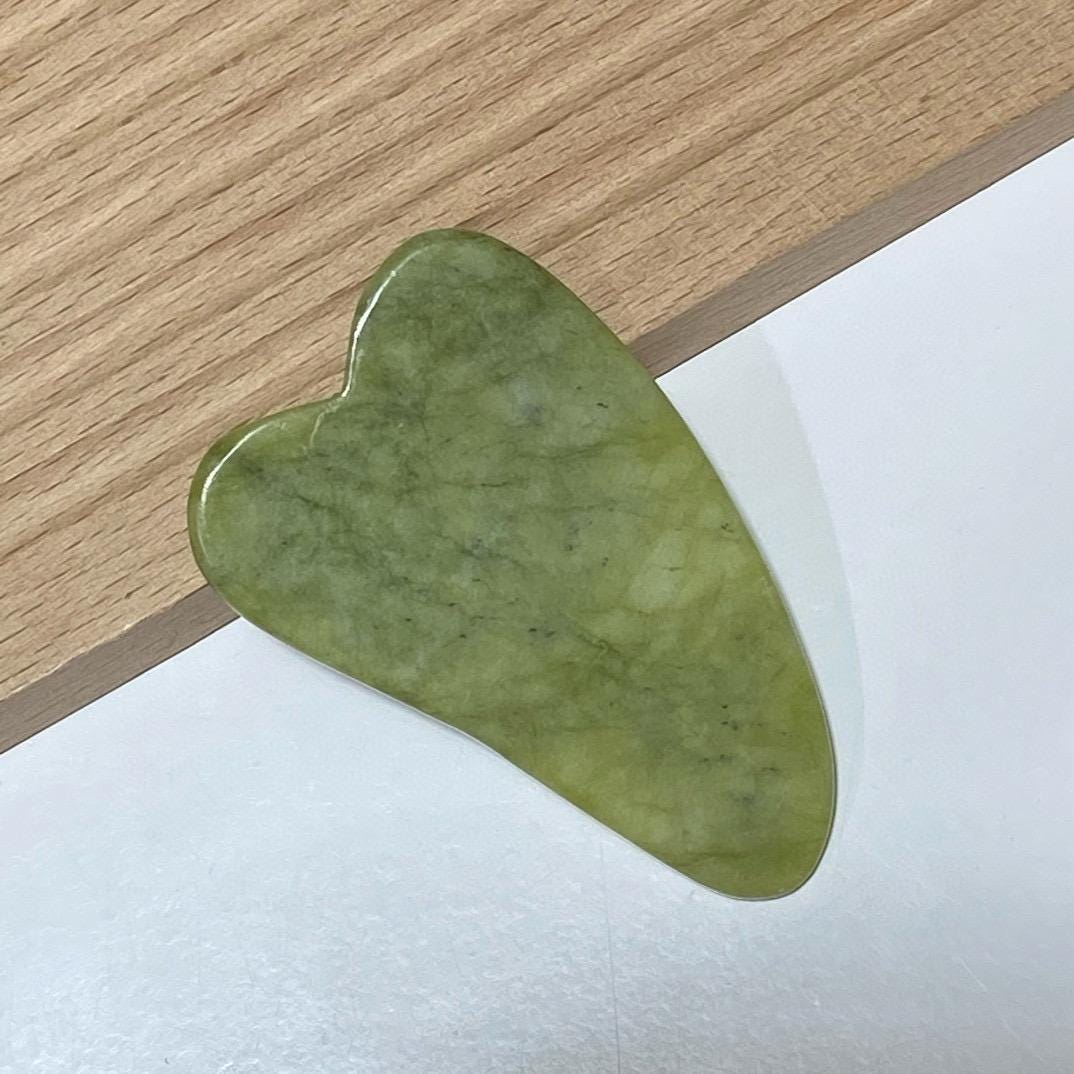 Personalized Engraved Natural Green Jade Stone Gua Sha Board, Facial Body Massage Tool, Skincare Spa Relaxation Gift for Her