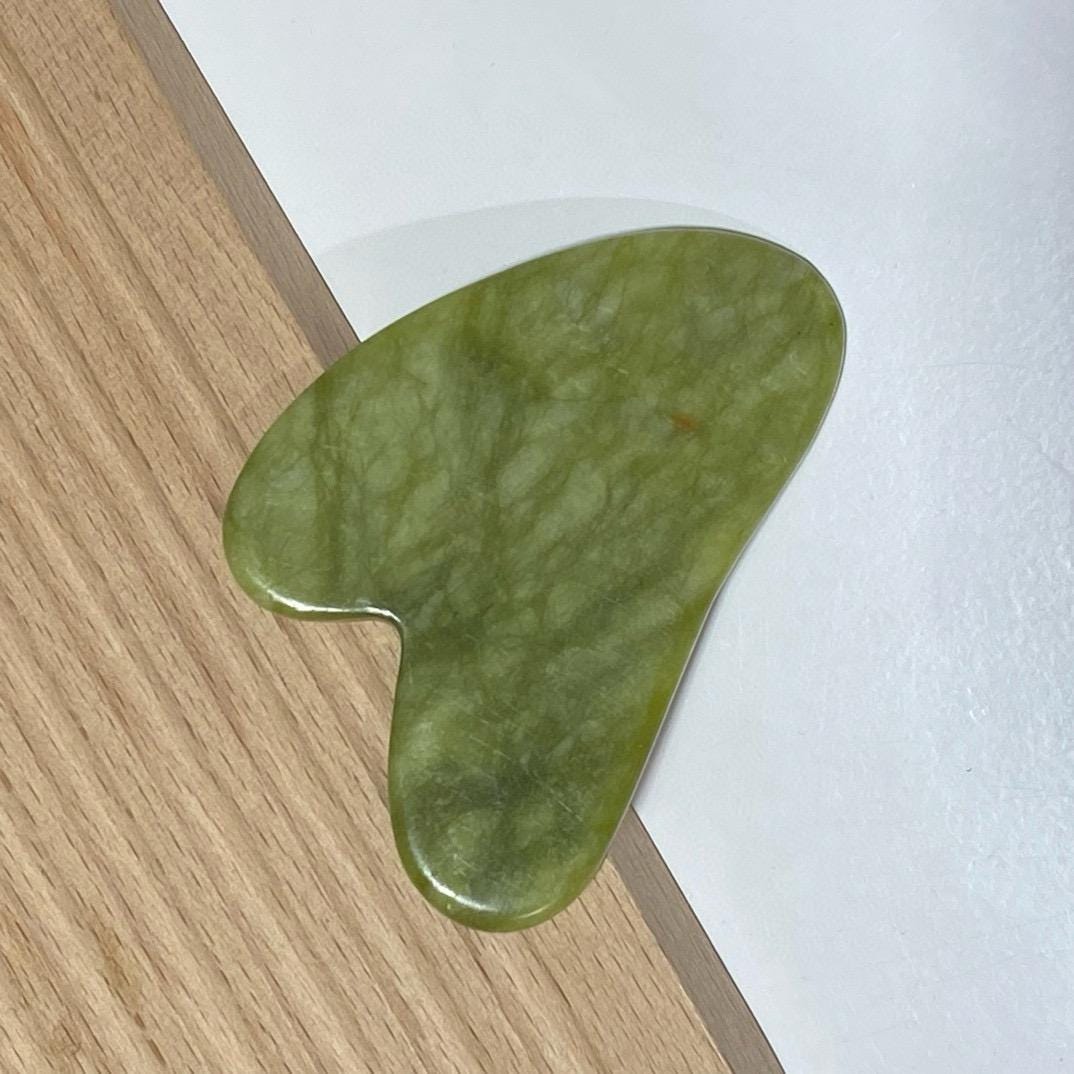 Personalized Engraved Natural Green Jade Stone Gua Sha Board, Facial Body Massage Tool, Skincare Spa Relaxation Gift for Her