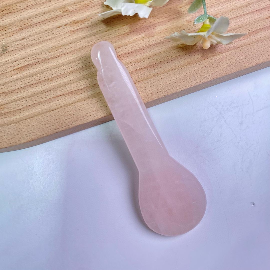 Natural Crystal Acupressure Stick, Jade Massage Spoon, Hand Carved Jade Gua Sha Massage Tool, Facial & Body Spa Relax Self Care Gift