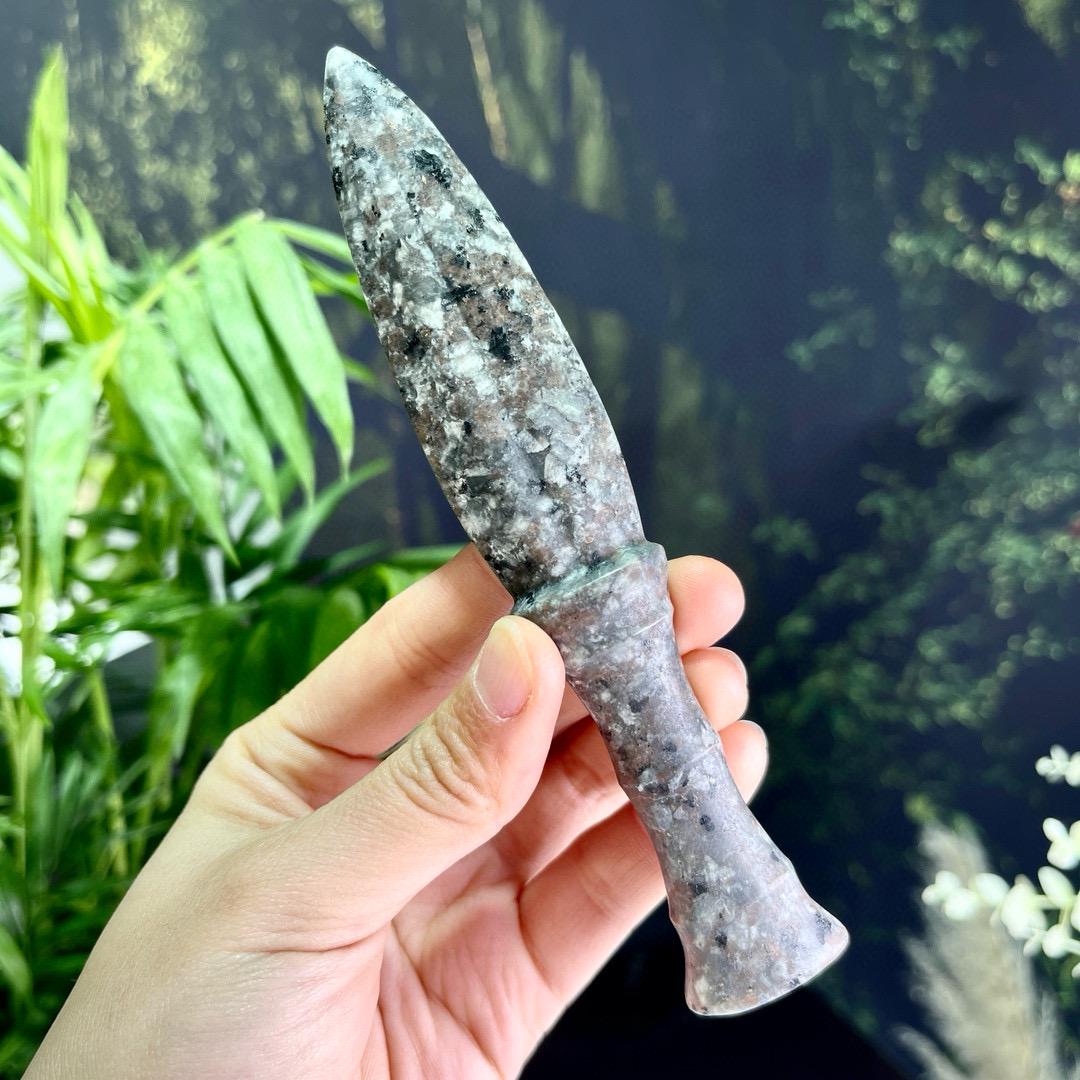 Handmade Natural Crystal Carved Knife, Obsidian Knife, Garnet, Yooperlite, Crystal Gift For Man, Birthday Gift, Fengshui Home Decor