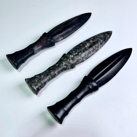 Handmade Natural Crystal Carved Knife, Obsidian Knife, Garnet, Yooperlite, Crystal Gift For Man, Birthday Gift, Fengshui Home Decor