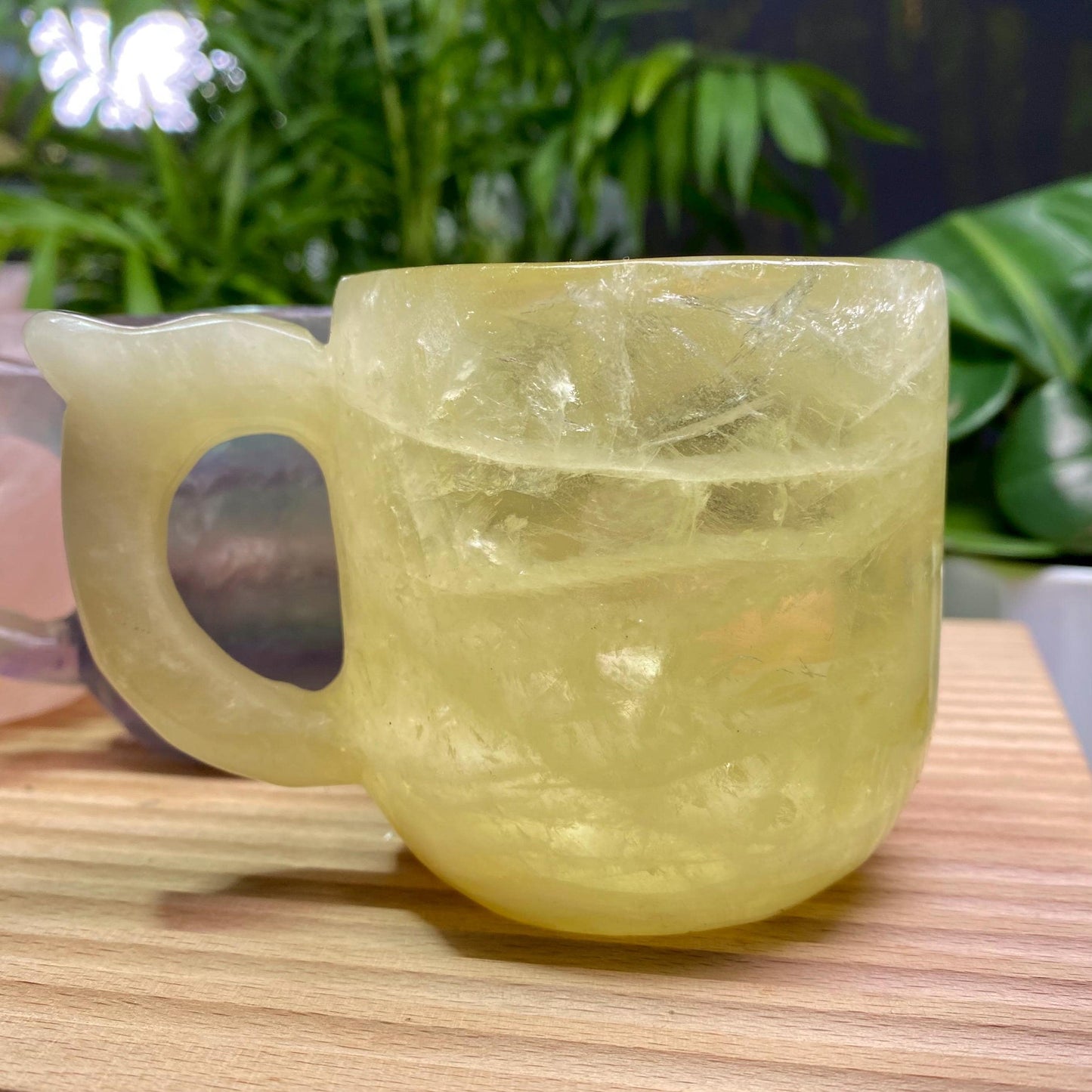 Hand-Carved Rose Quartz Coffee Mug | Crystal Tea Cups | Romantic Boho Drinkware for Wedding Favors, Customizable Valentine’s Gift