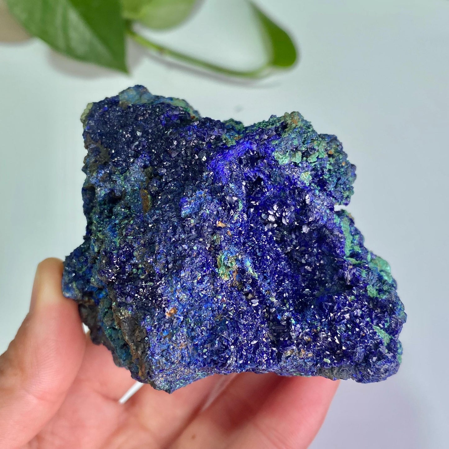 Azurite with Malachite Specimen, Blue Malachite Geode, Rare Minerals Collection,Gift for Mom