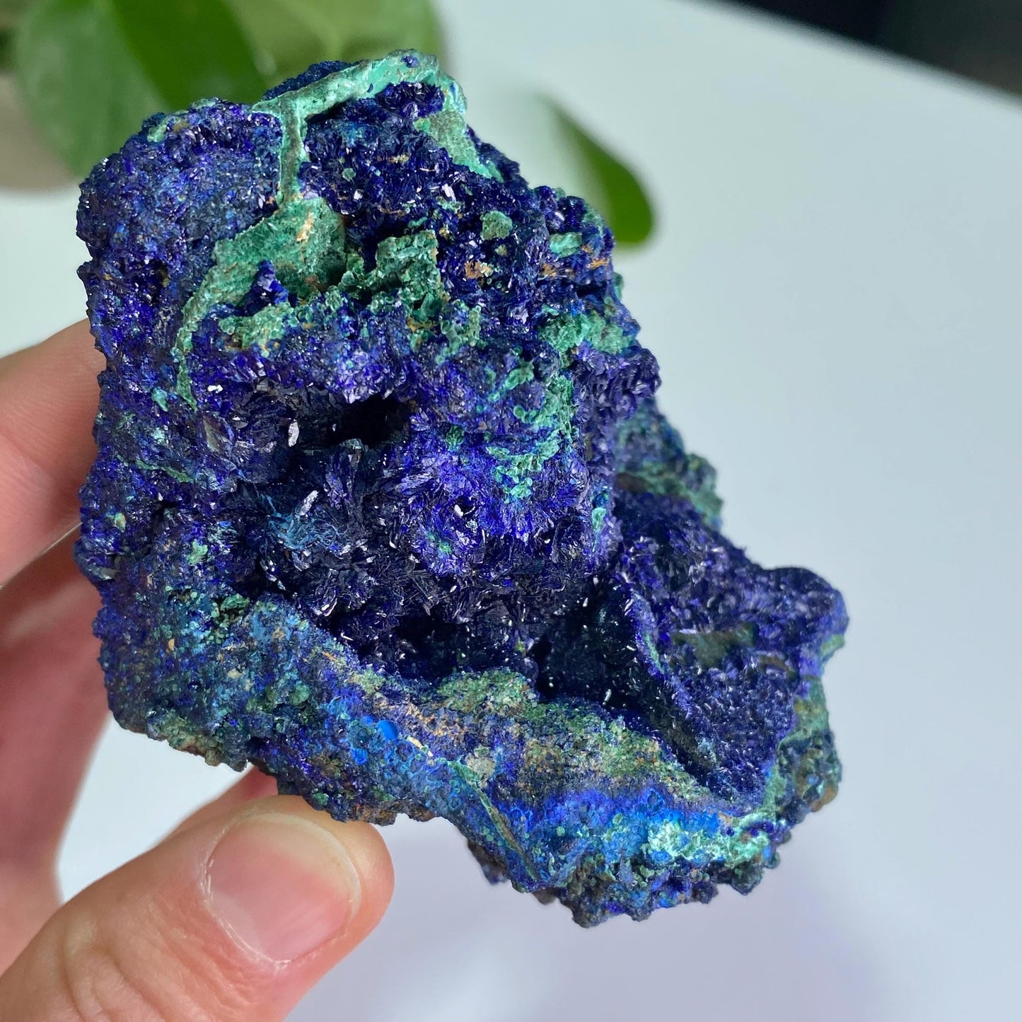 Azurite with Malachite Specimen, Blue Malachite Geode, Rare Minerals Collection,Gift for Mom