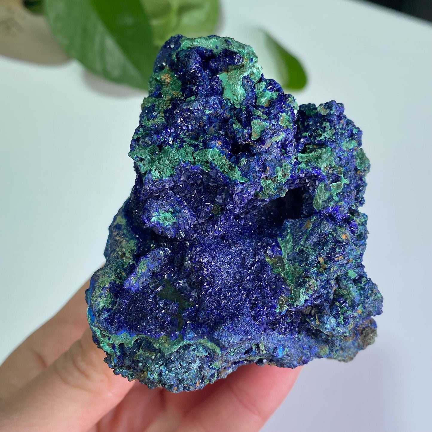 Azurite with Malachite Specimen, Blue Malachite Geode, Rare Minerals Collection,Gift for Mom