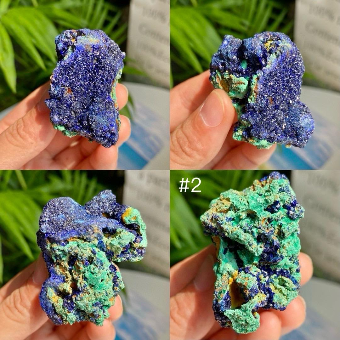 Azurite Malachite Specimen, Natural Blue Green Mineral Crystal, Raw Stone Display Piece, Collector Rock, Unique Gift