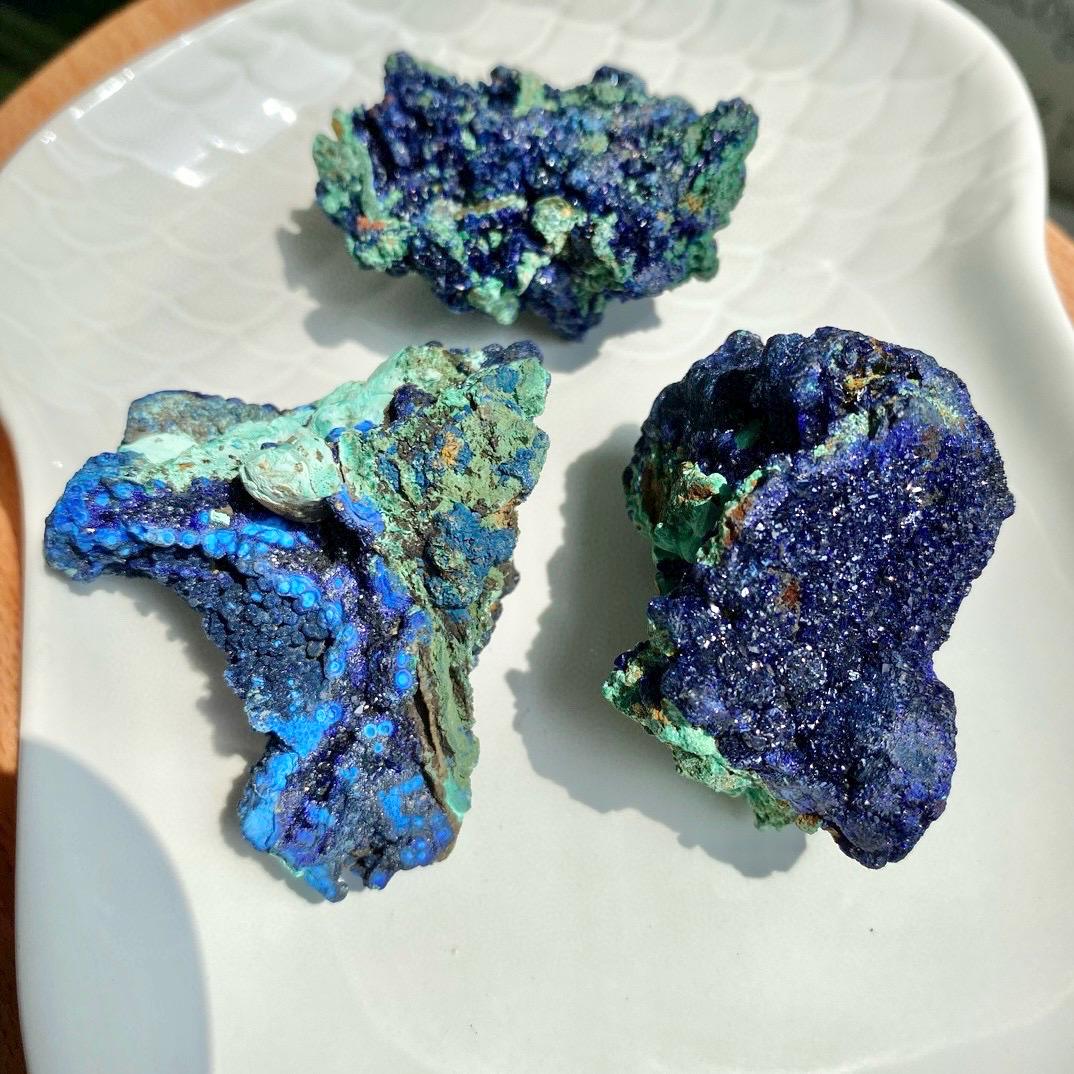 Azurite Malachite Specimen, Natural Blue Green Mineral Crystal, Raw Stone Display Piece, Collector Rock, Unique Gift