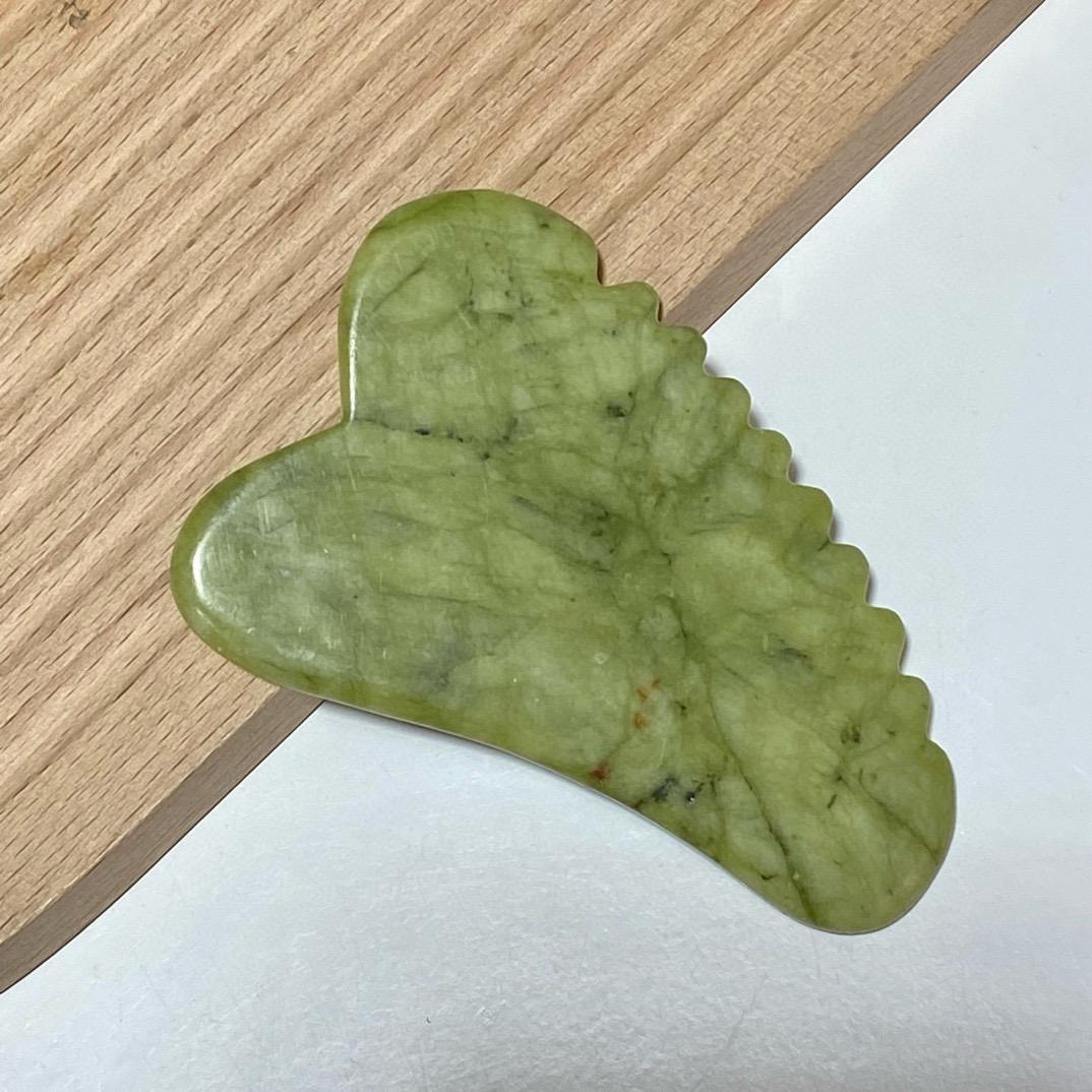 Personalized Engraved Natural Green Jade Stone Gua Sha Board, Facial Body Massage Tool, Skincare Spa Relaxation Gift for Her