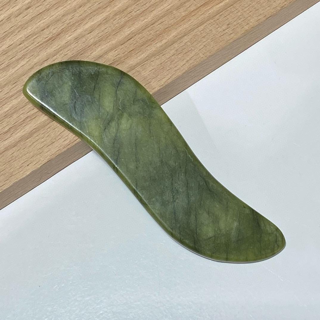 Personalized Engraved Natural Green Jade Stone Gua Sha Board, Facial Body Massage Tool, Skincare Spa Relaxation Gift for Her