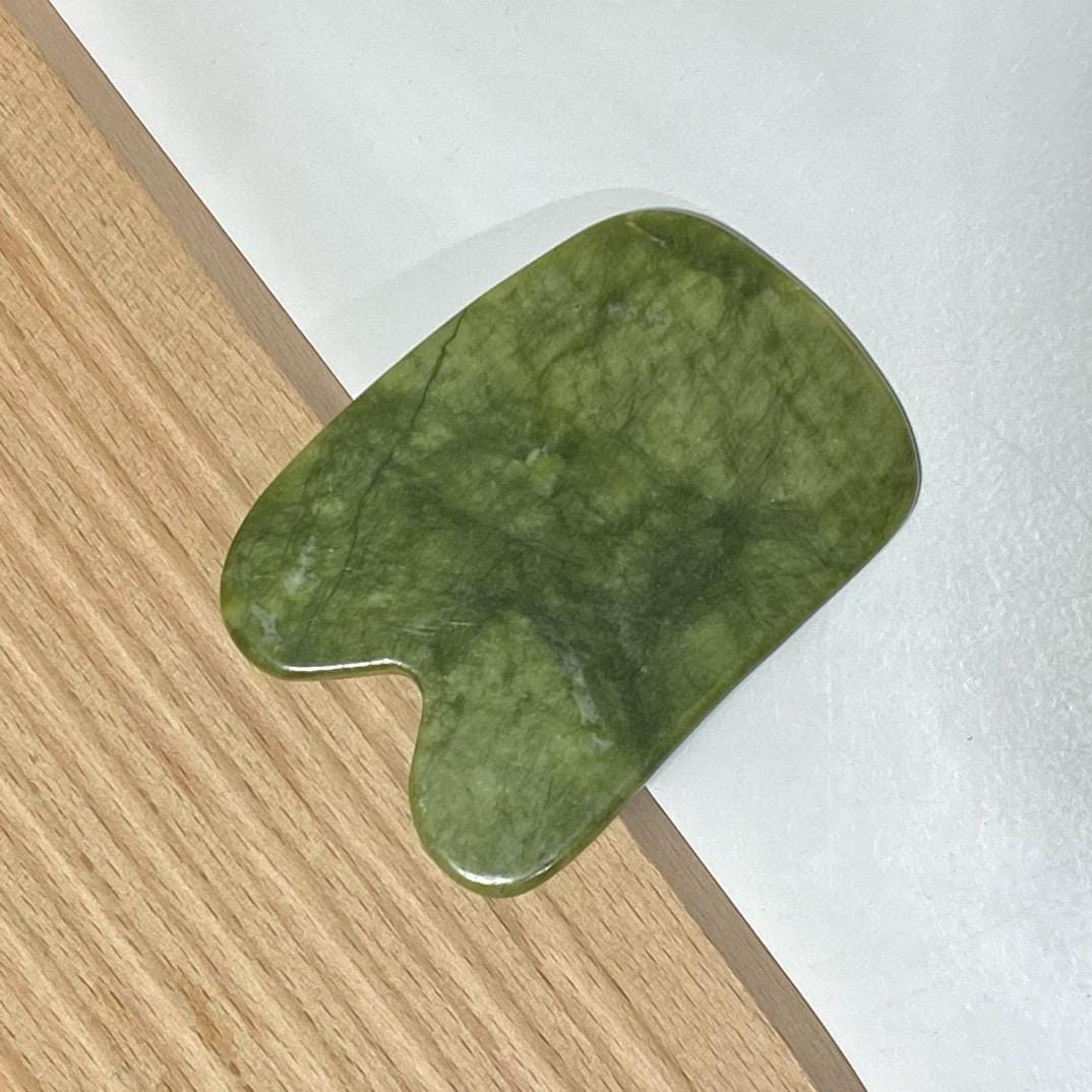 Personalized Engraved Natural Green Jade Stone Gua Sha Board, Facial Body Massage Tool, Skincare Spa Relaxation Gift for Her