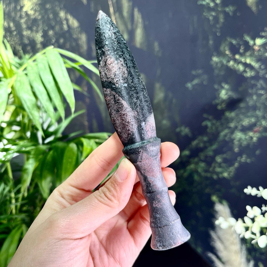 Handmade Natural Crystal Carved Knife, Obsidian Knife, Garnet, Yooperlite, Crystal Gift For Man, Birthday Gift, Fengshui Home Decor