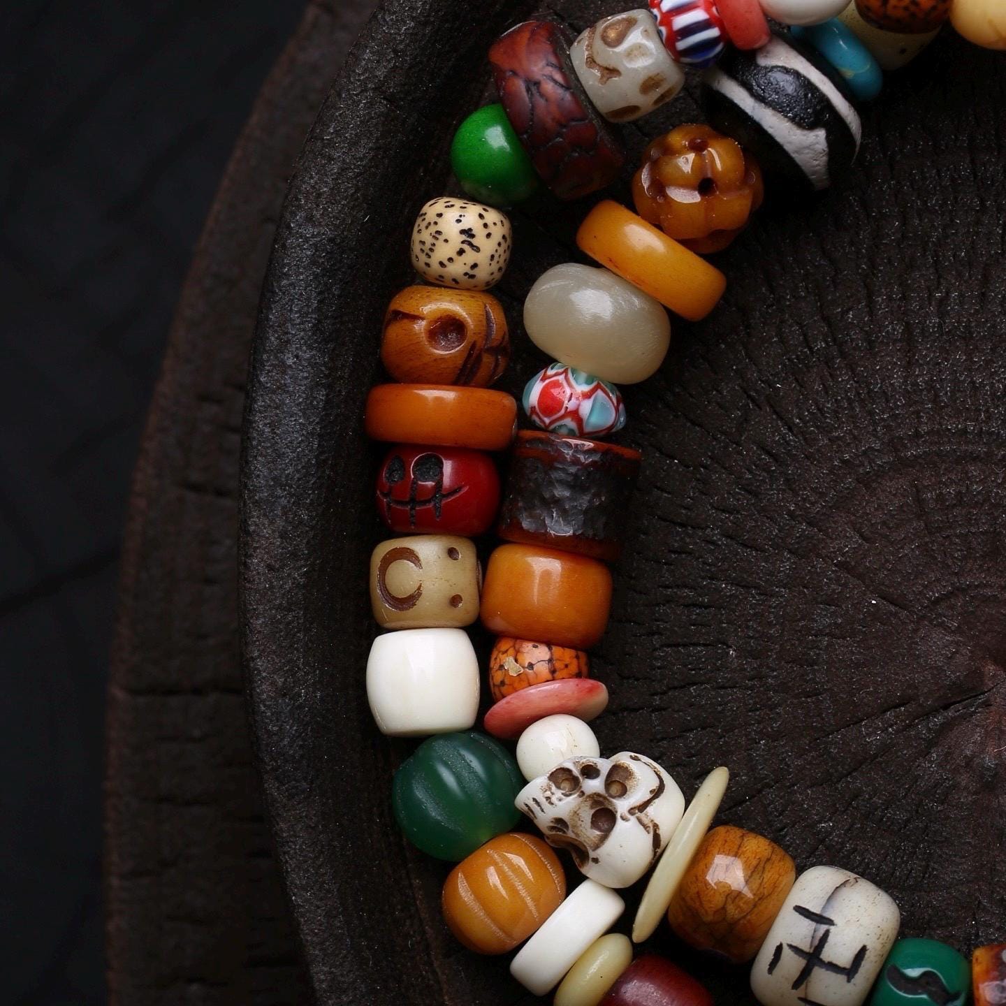Handmade 108 Mala Multi-wrap Bracelet & Necklace, Dzi Bead Protection Amulet, Boho Tribal Yoga Prayer Beads, Spiritual Jewelry Gift