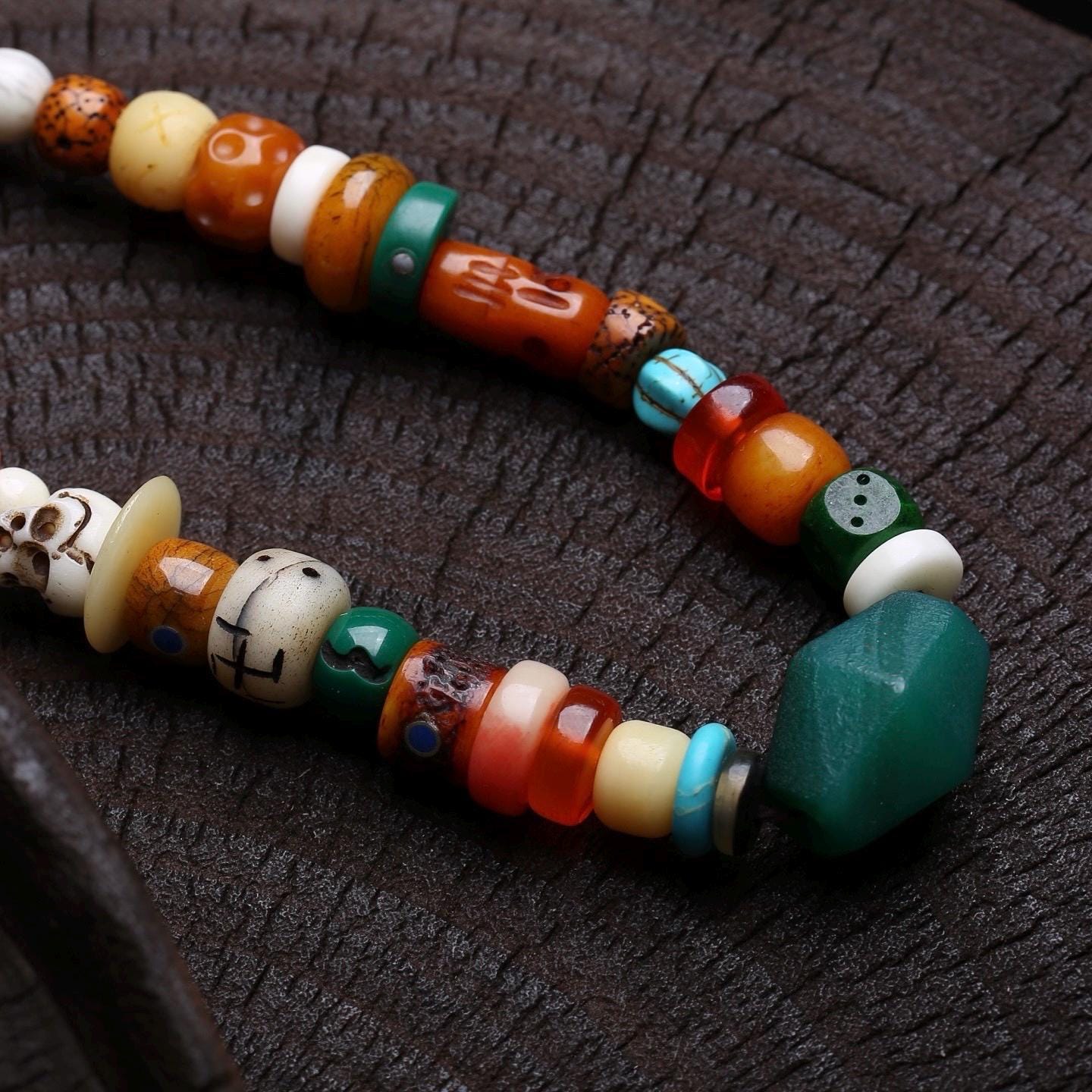 Handmade 108 Mala Multi-wrap Bracelet & Necklace, Dzi Bead Protection Amulet, Boho Tribal Yoga Prayer Beads, Spiritual Jewelry Gift