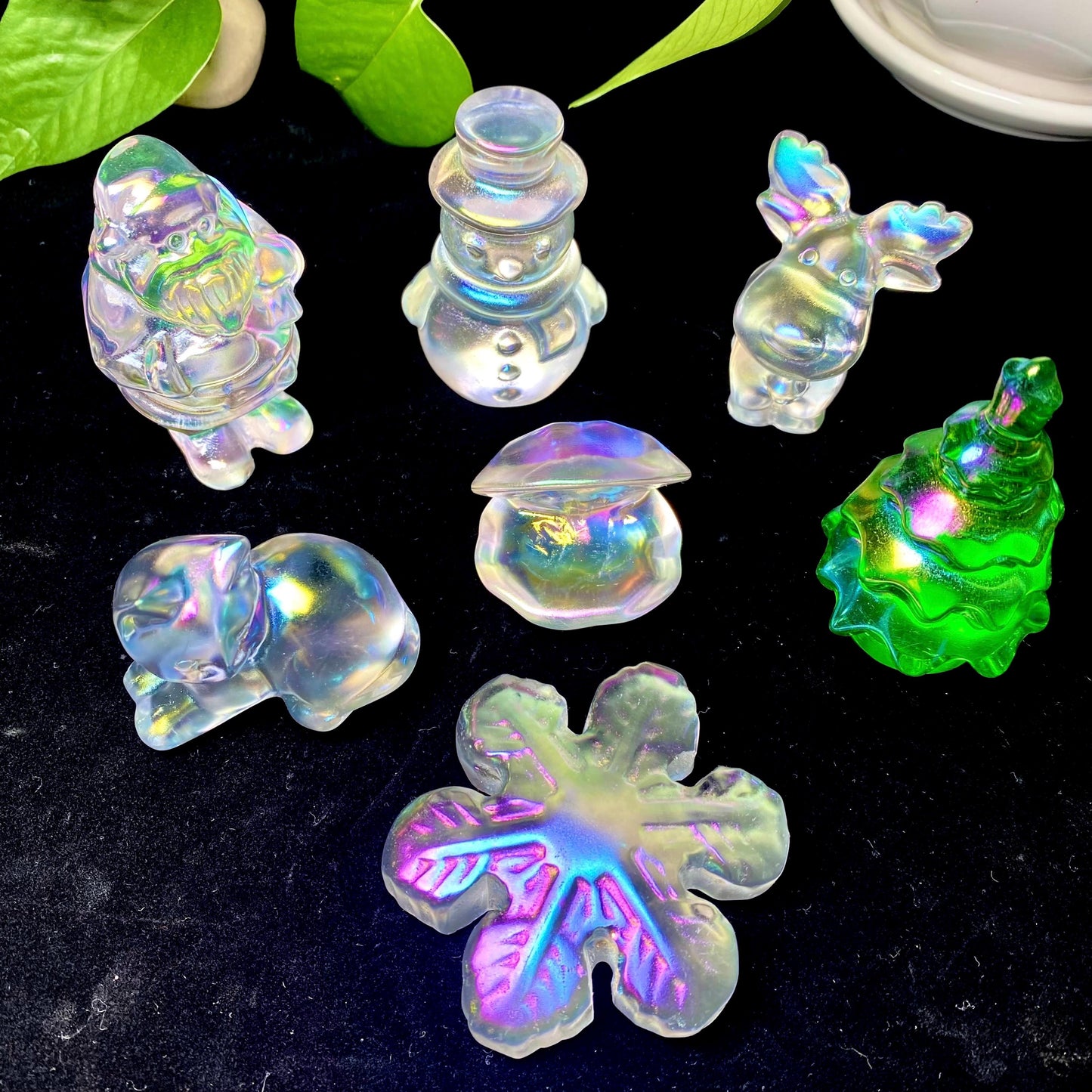 Aura Smelting Stone Christmas Carving,Cat,Christmastree,Santa Claus,Snowflake,Snowman,Christmas Deer,Shell, Home Decoration,Christmas Gift