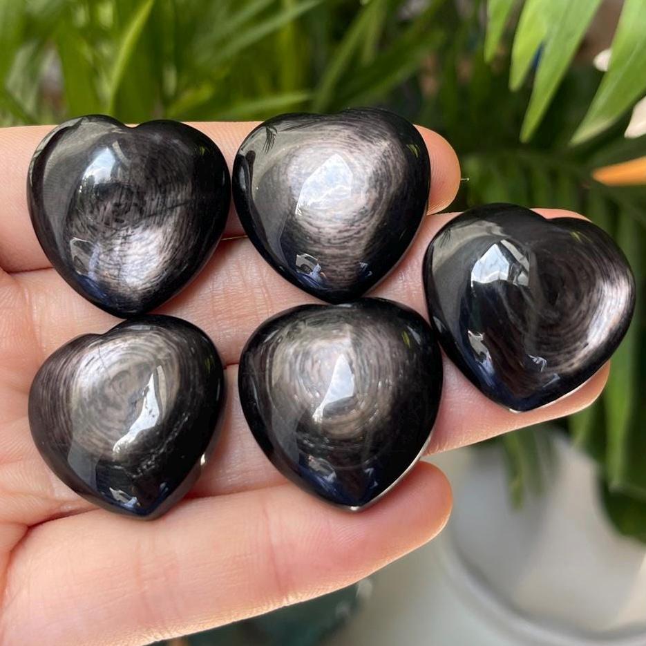 Natural Crystal Hypersthene Heart,Gemstone Hypersthene Heart Carvings,Making Jewelry,Energy Crystal,Reiki Healing,Crystal Birthday Gift