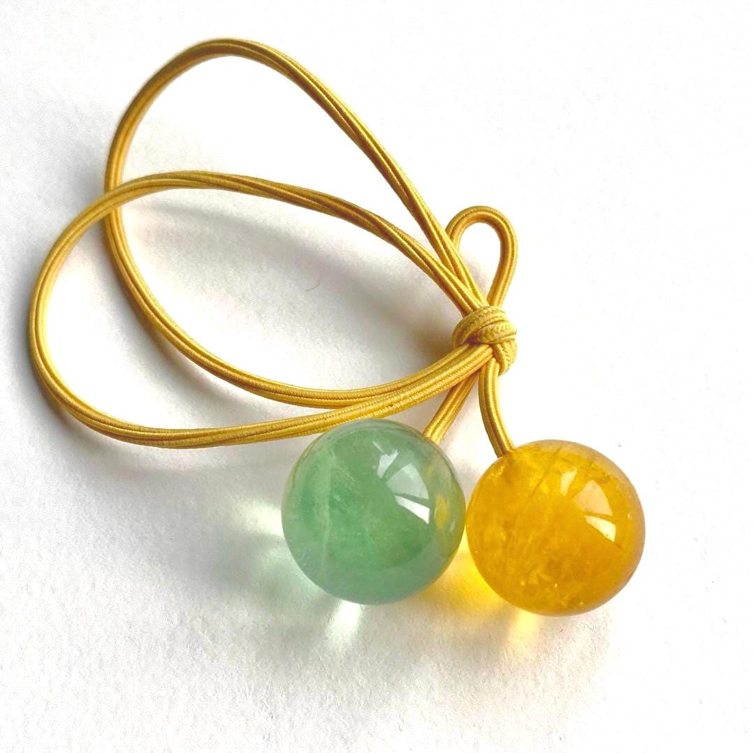 Fluorite Bead Hair Tie, Candy Color Ponytail Holder,Gift for Mom