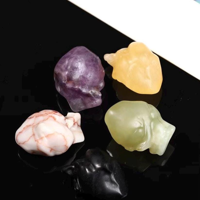 Mini Crystal Heart Carving, Obsidian, Honey Calcite, Fluorite, Jasper, Jade